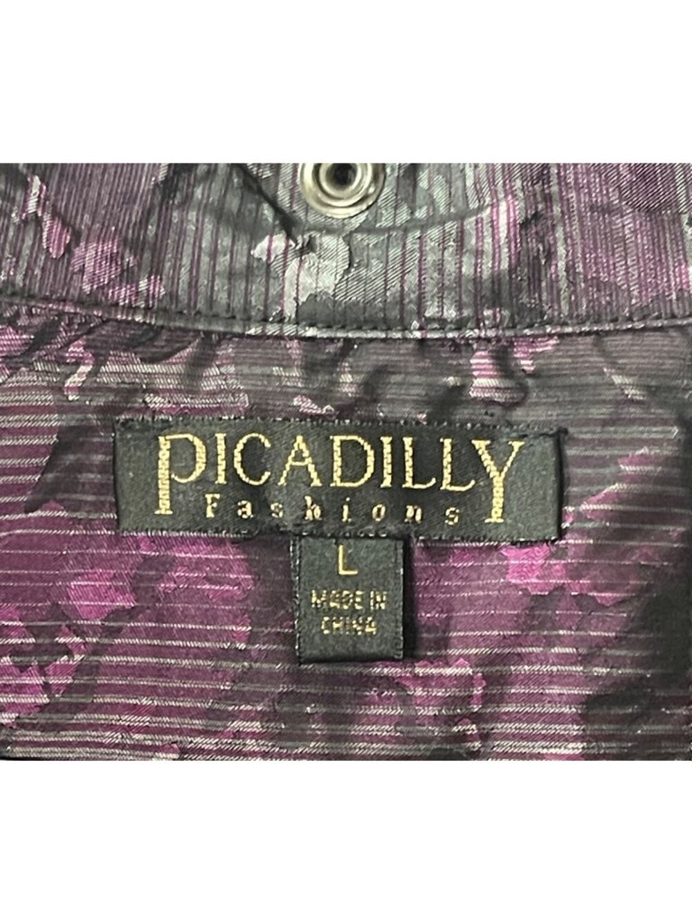 Womens Ruched Jacket Size Large Metallic Purple & Black Picadilly Fashions - Picture 2 of 16